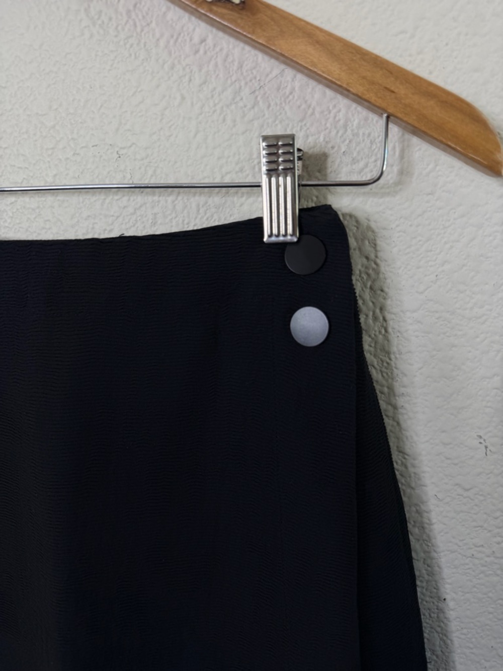 Alpha60 XXS Black Wide Leg Culotte Pants Skirt Overlay Flap Front Wrap Detail - Picture 4 of 9